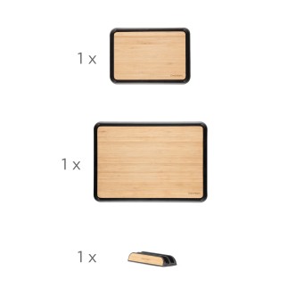 Lot de 2 planches à découper en bambou Fledge avec support